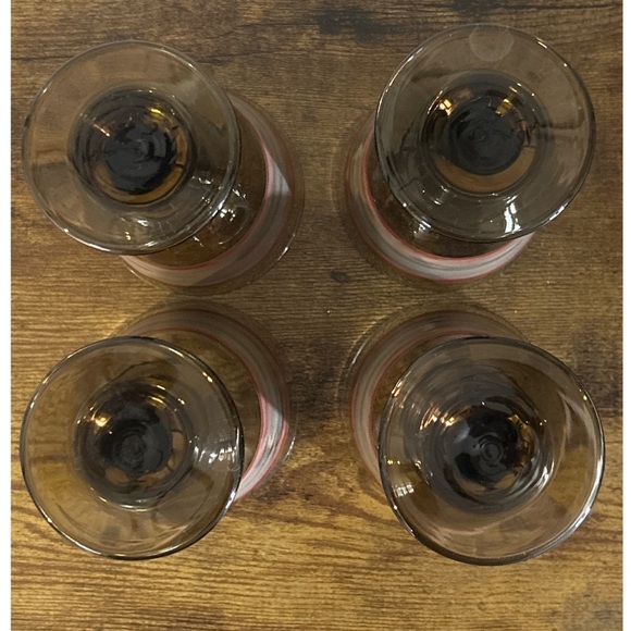 Vintage Libbey Sango Nova Smoke Brown Stem 7" 1970’s Mid Century Goblet Glass 4 - Picture 4 of 8